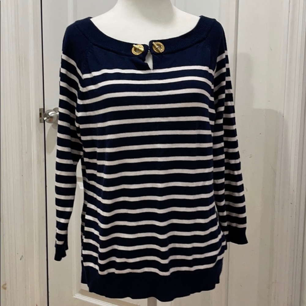 ralph lauren long-sleeve striped cotton top